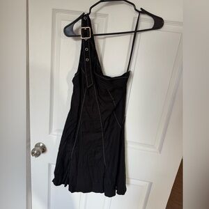 Anthropologie Black One-Shoulder Dress